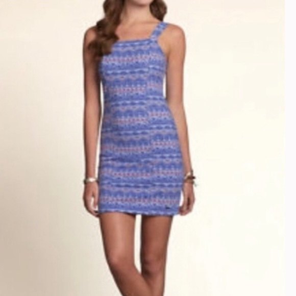 NWT Hollister Tribal Print Purple Pink Blue Bodycon Short Mini Dress, Size M - Picture 8 of 8